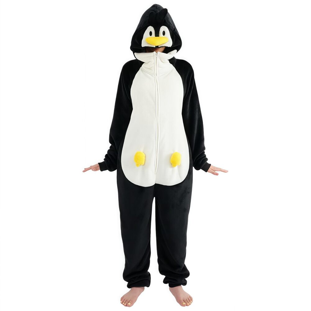 6625 Unisex Adult Penguin Costume Onesie,Animal Halloween Costume One Piece